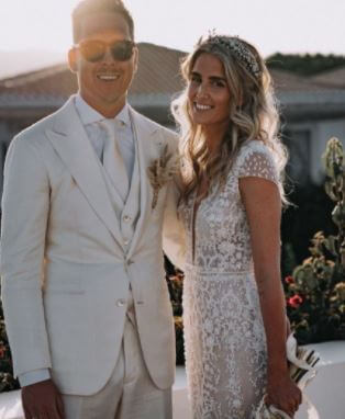 Tim Koeman with his bride Chloe on their big day.